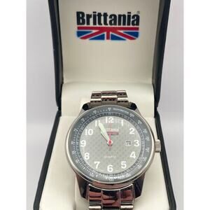Brittania Tachymeter Mens Watch 46mm - Fresh Battery - WR 3ATM Wrist 7.25-7.5